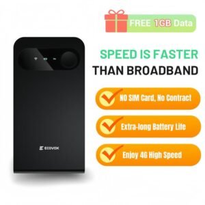 Hordozható utazó WiFi router - SlM kártya nem szükséges, frissített mobil hotspot ingyenes 1 GB adattal, okosalkalmazással vezérelhető, kollégiumi utazáshoz és kempingezéshez