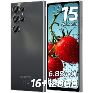 OUKITEL C61 Telefonos Moviles Libres Android 15, 16GB(4+12)+128GB/1TB Smartphone, 6.88" HD+ 90Hz Telefono Movil, Batería 5150mAh movil, 4G Dual SIM/Face ID/Fingerprint/GPS/OTG,